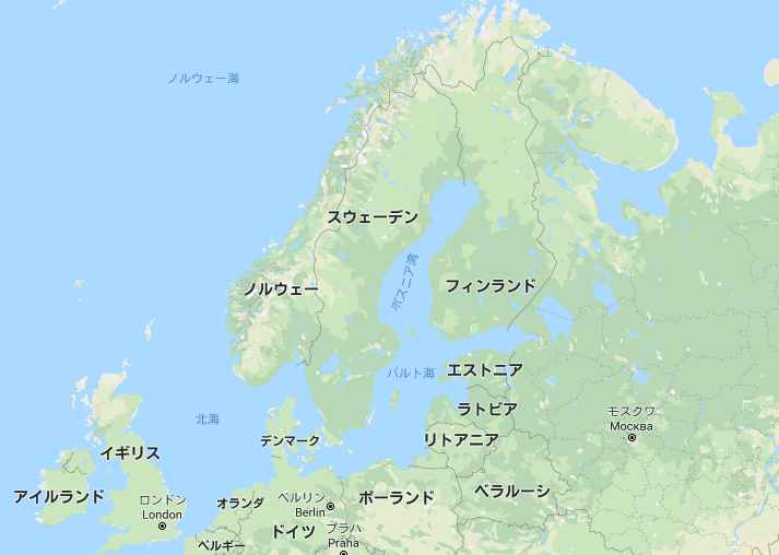 地図　スウェーデンの位置