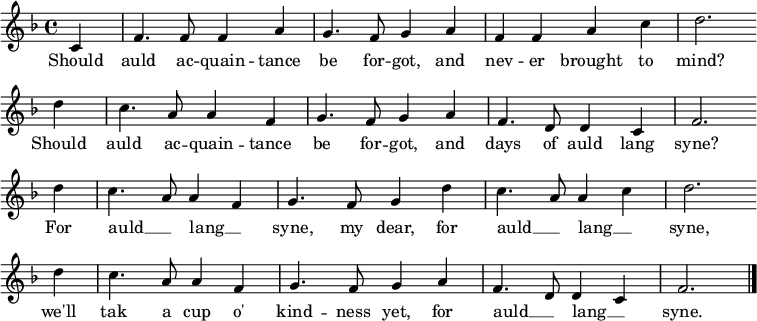Auld Lang Syne (｢蛍の光｣の原曲) の楽譜