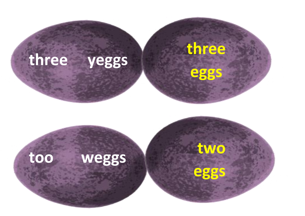 「Wo Negg」アクティビティで使うスライド資料の例